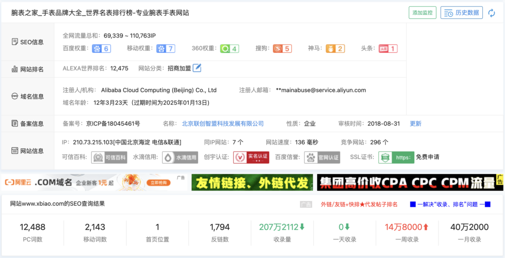 腕表之家-专业腕表手表网站优化赏析