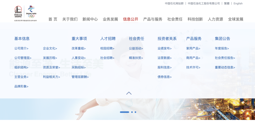 中国石化集团公司网站优化赏析